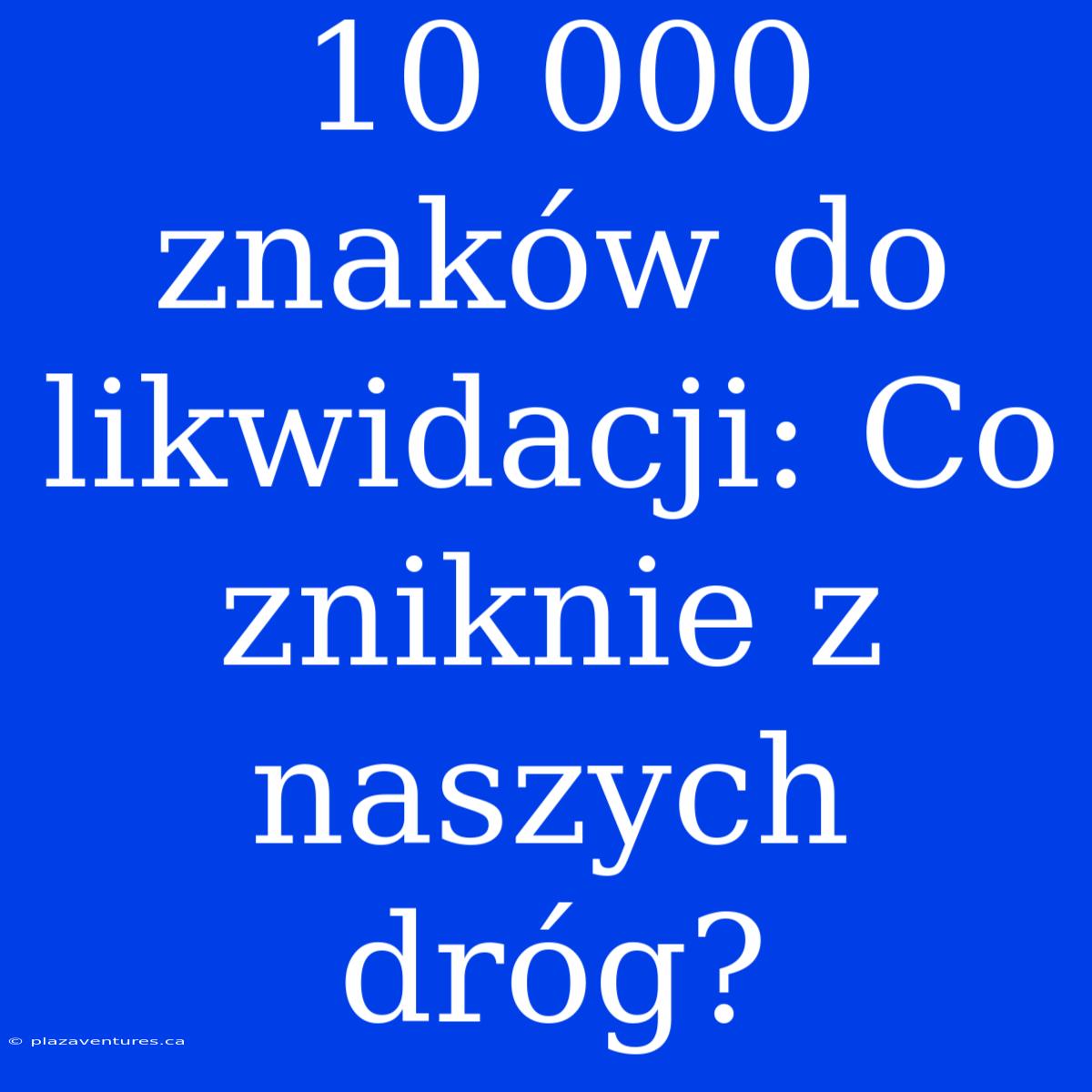 10 000 Znaków Do Likwidacji: Co Zniknie Z Naszych Dróg?