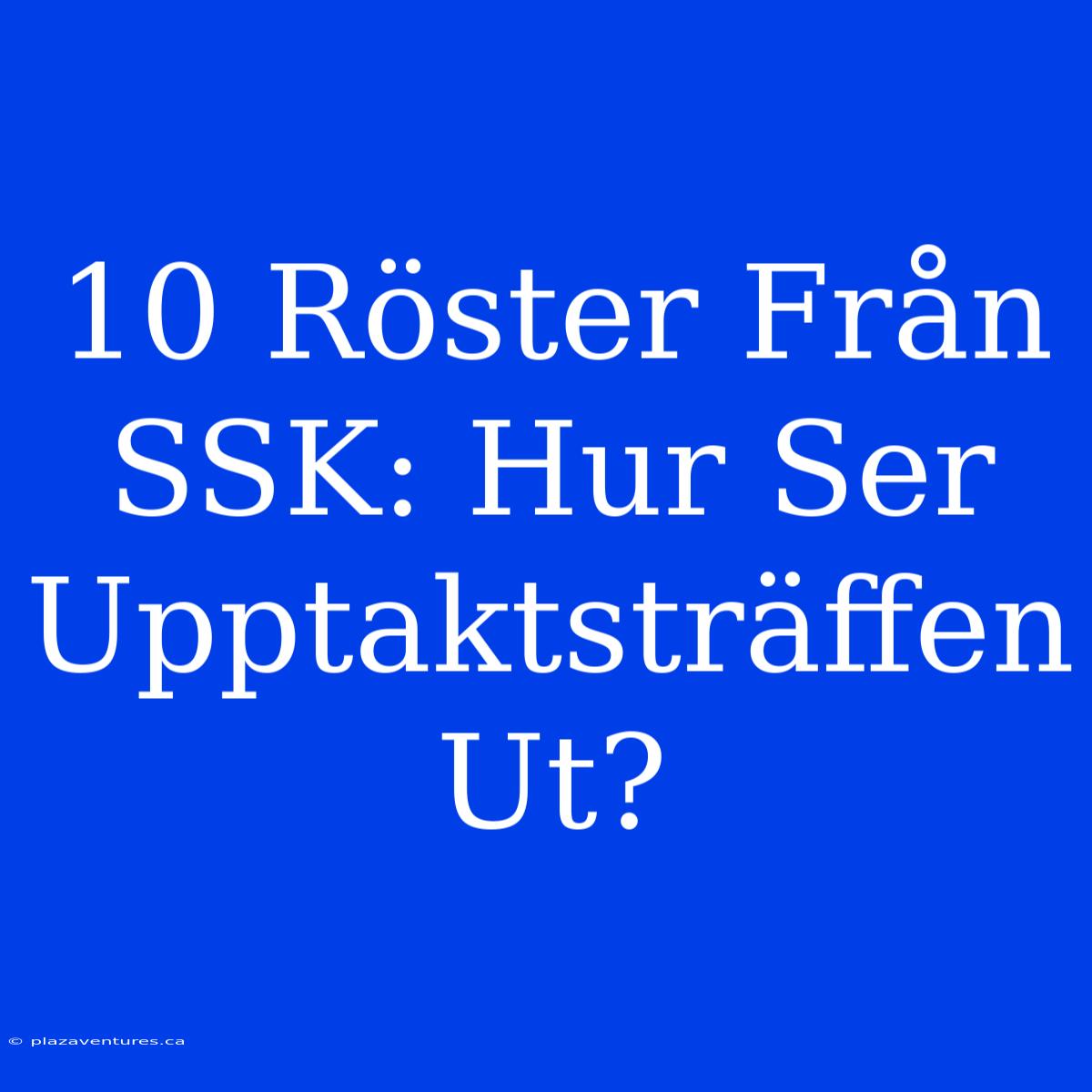 10 Röster Från SSK: Hur Ser Upptaktsträffen Ut?