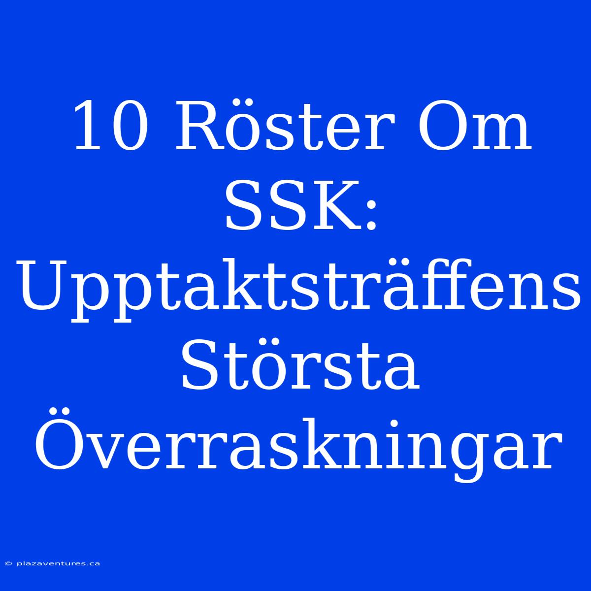 10 Röster Om SSK: Upptaktsträffens Största Överraskningar