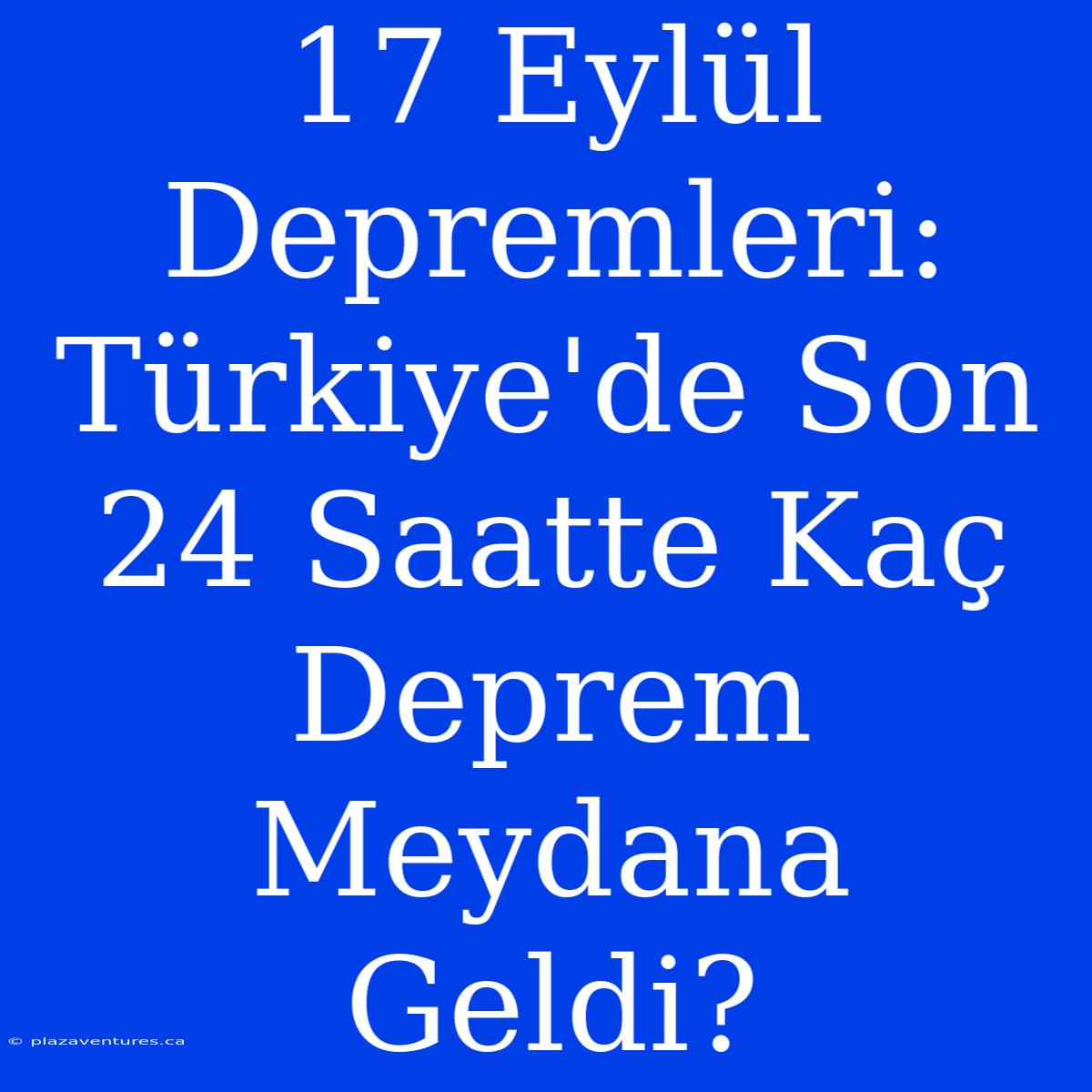 17 Eylül Depremleri: Türkiye'de Son 24 Saatte Kaç Deprem Meydana Geldi?