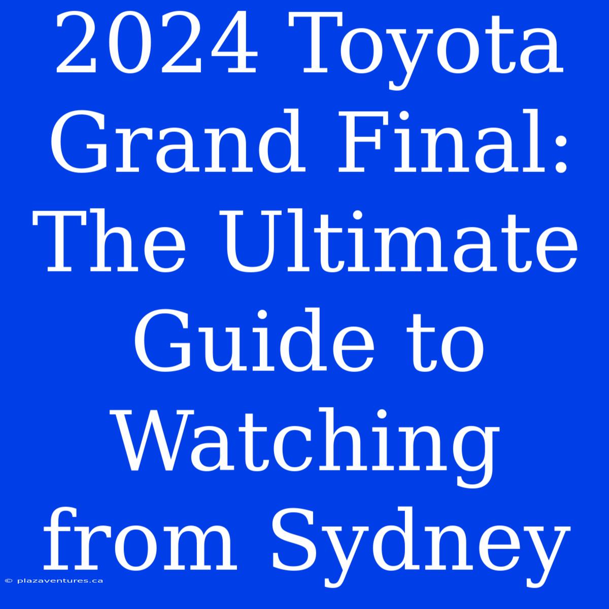 2024 Toyota Grand Final: The Ultimate Guide To Watching From Sydney