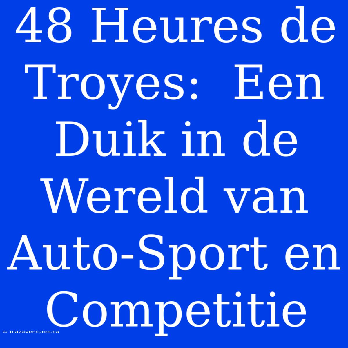 48 Heures De Troyes:  Een Duik In De Wereld Van Auto-Sport En Competitie