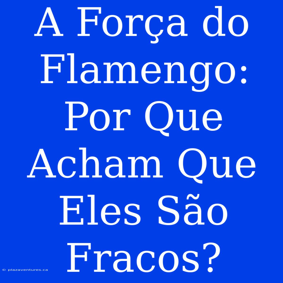 A Força Do Flamengo: Por Que Acham Que Eles São Fracos?