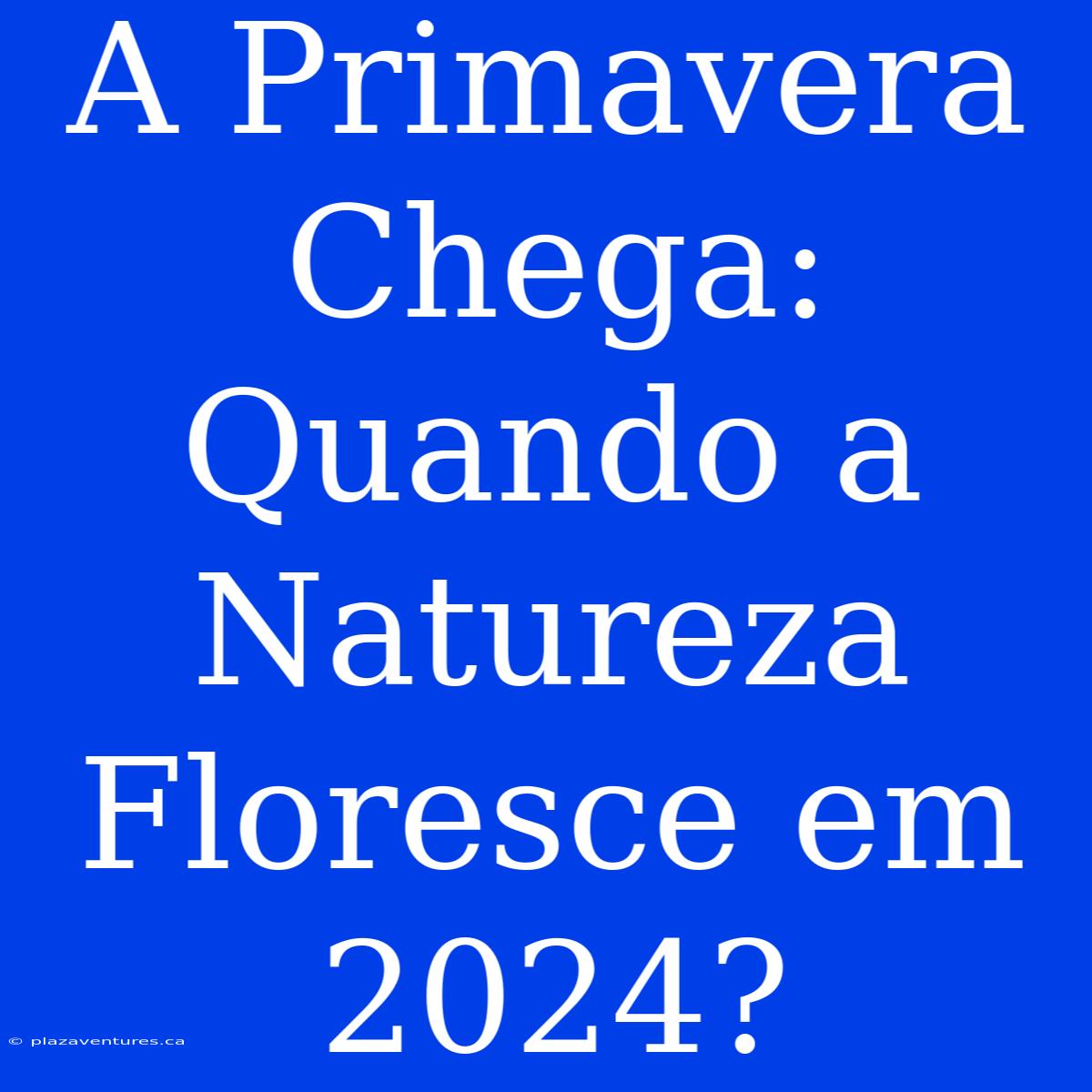 A Primavera Chega: Quando A Natureza Floresce Em 2024?