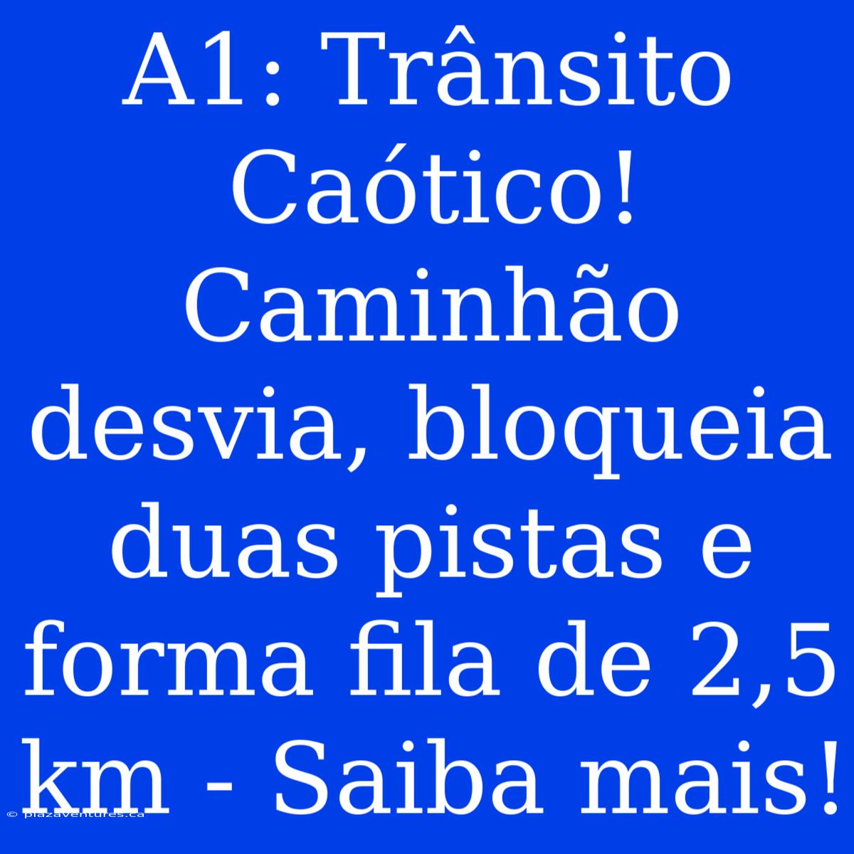 A1: Trânsito Caótico! Caminhão Desvia, Bloqueia Duas Pistas E Forma Fila De 2,5 Km - Saiba Mais!