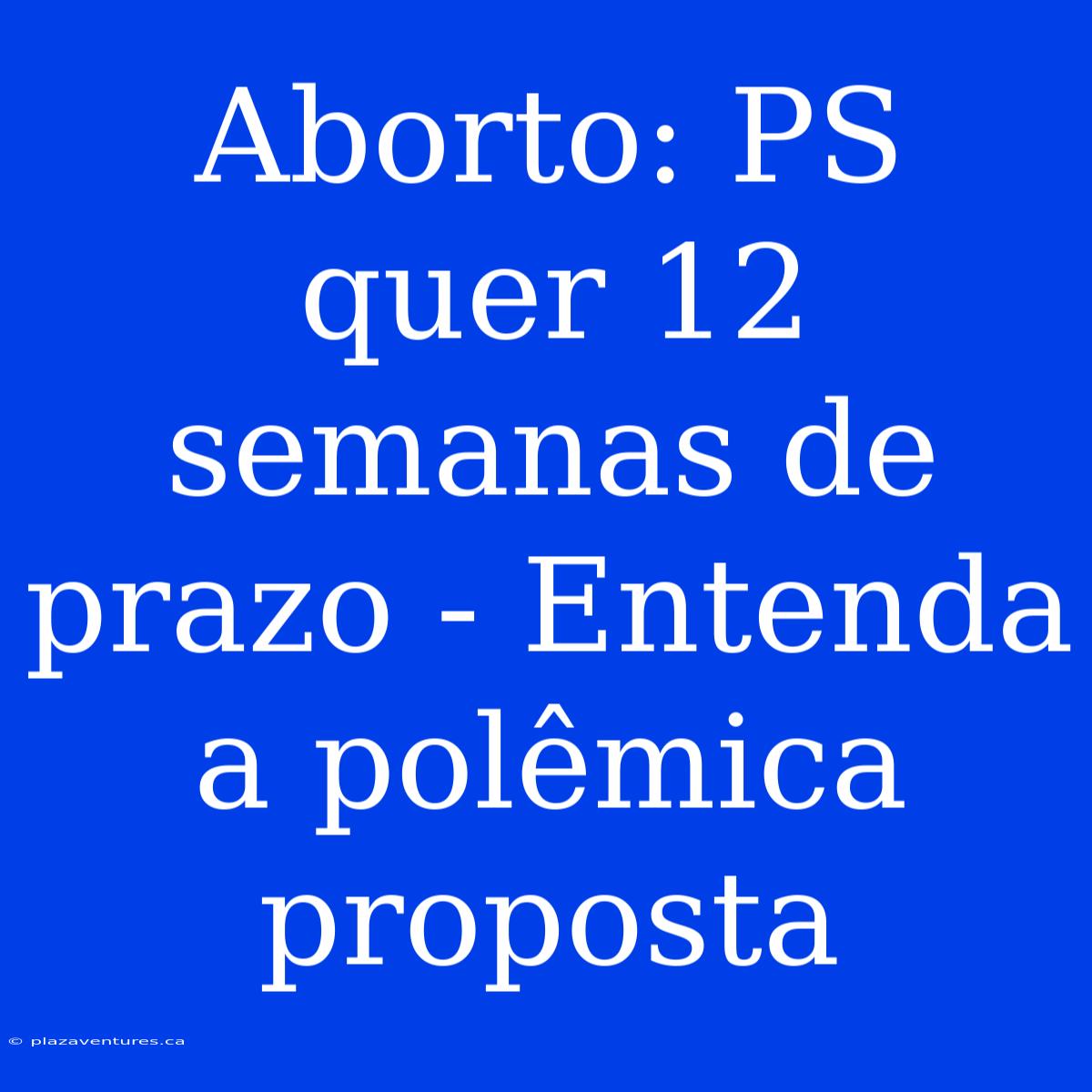 Aborto: PS Quer 12 Semanas De Prazo - Entenda A Polêmica Proposta