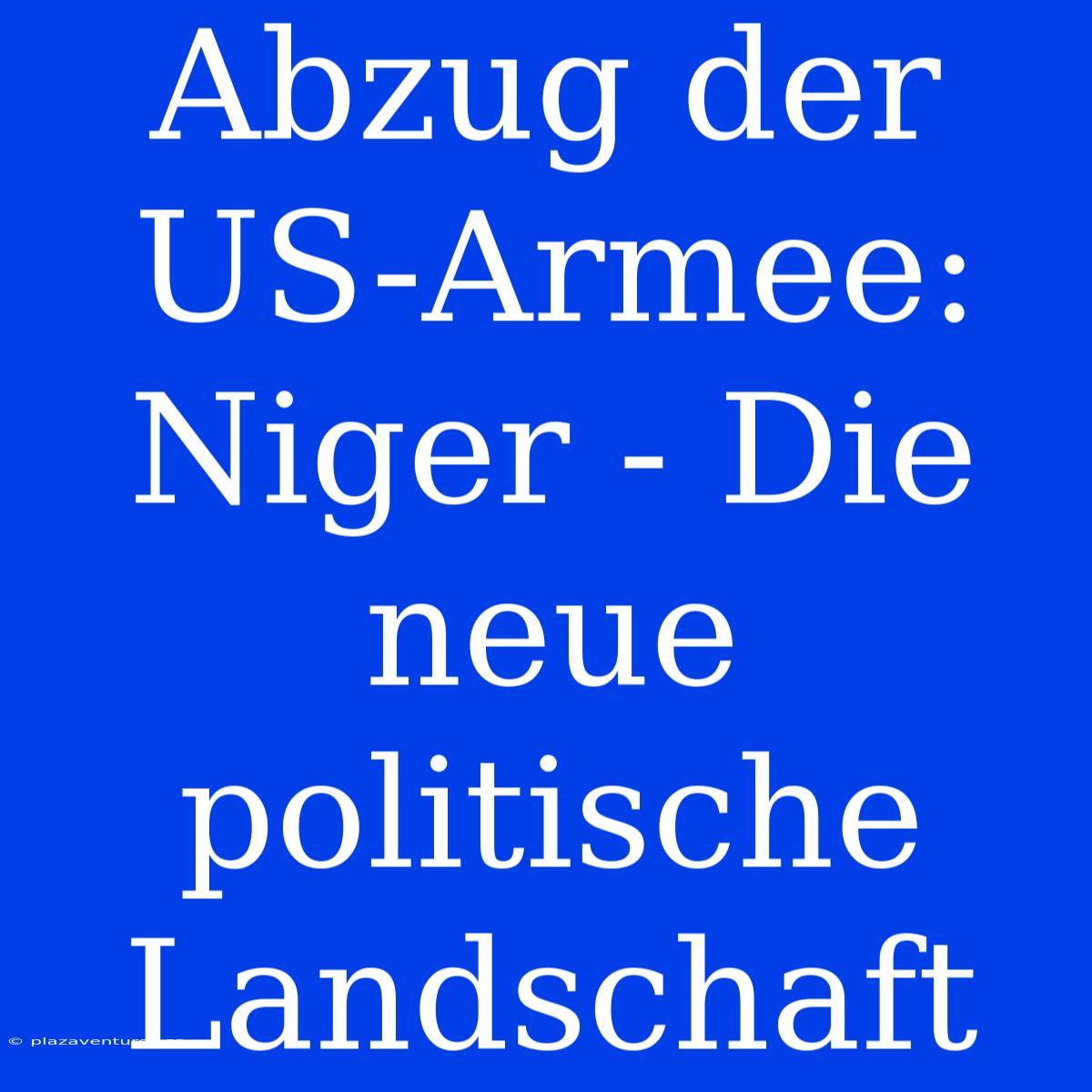 Abzug Der US-Armee: Niger - Die Neue Politische Landschaft