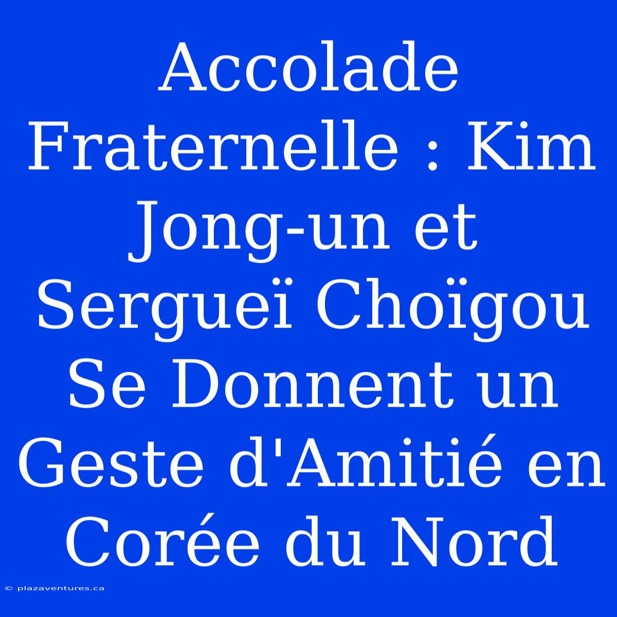 Accolade Fraternelle : Kim Jong-un Et Sergueï Choïgou Se Donnent Un Geste D'Amitié En Corée Du Nord