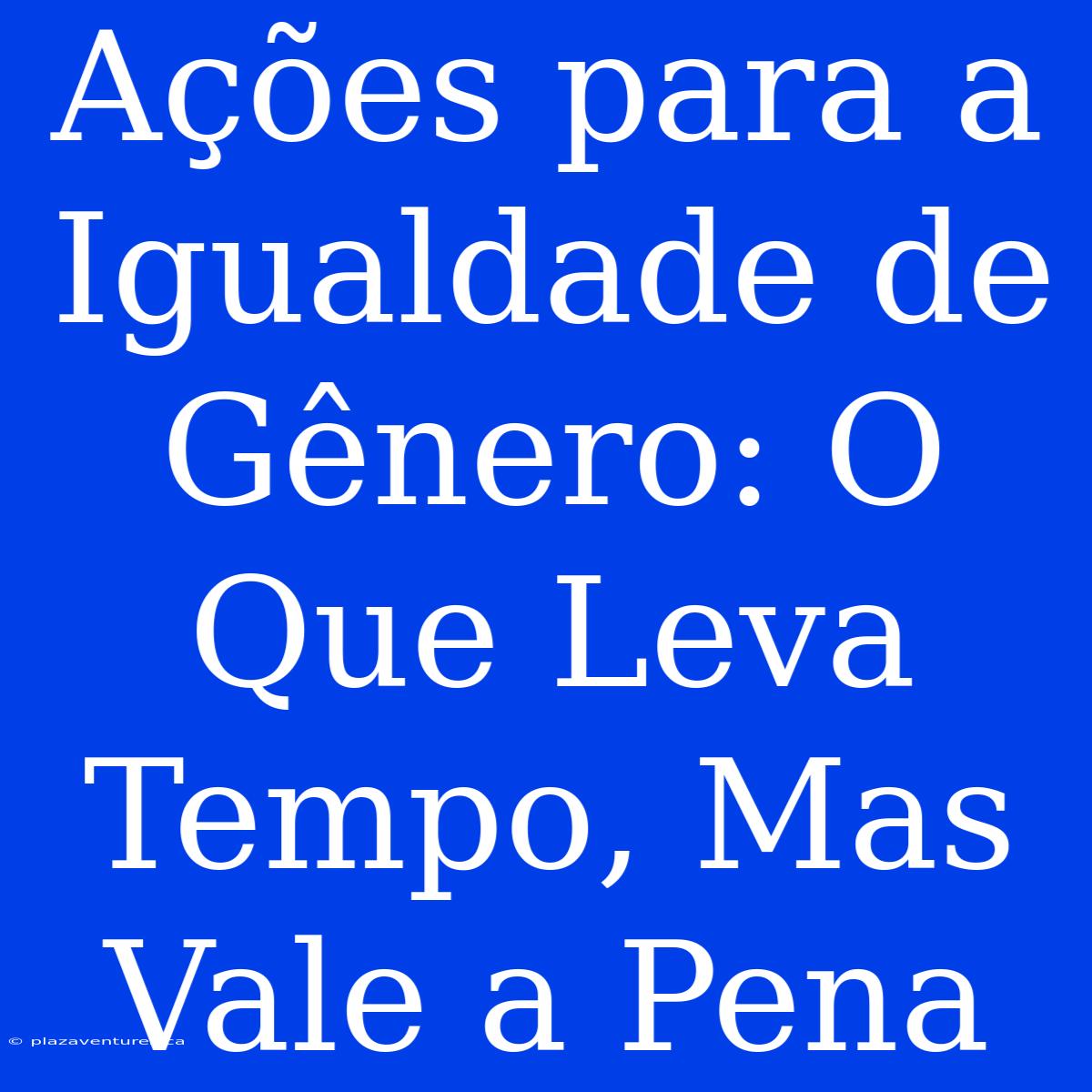 Ações Para A Igualdade De Gênero: O Que Leva Tempo, Mas Vale A Pena