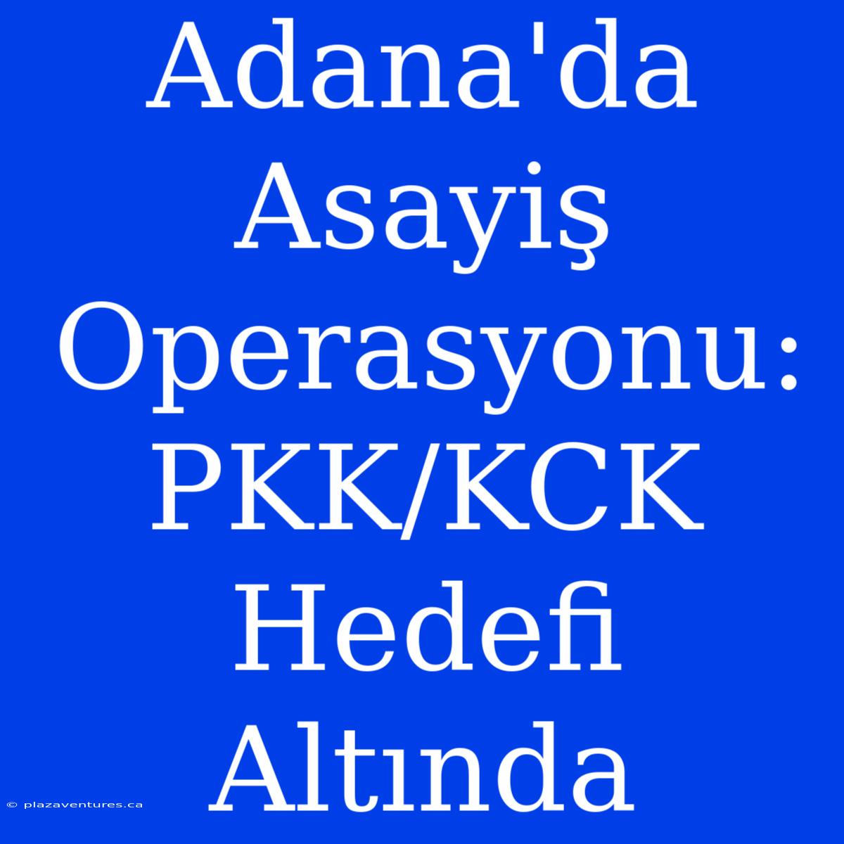 Adana'da Asayiş Operasyonu: PKK/KCK Hedefi Altında