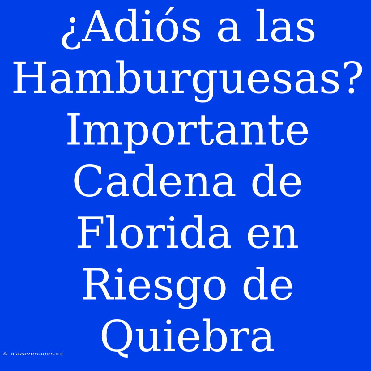 ¿Adiós A Las Hamburguesas? Importante Cadena De Florida En Riesgo De Quiebra