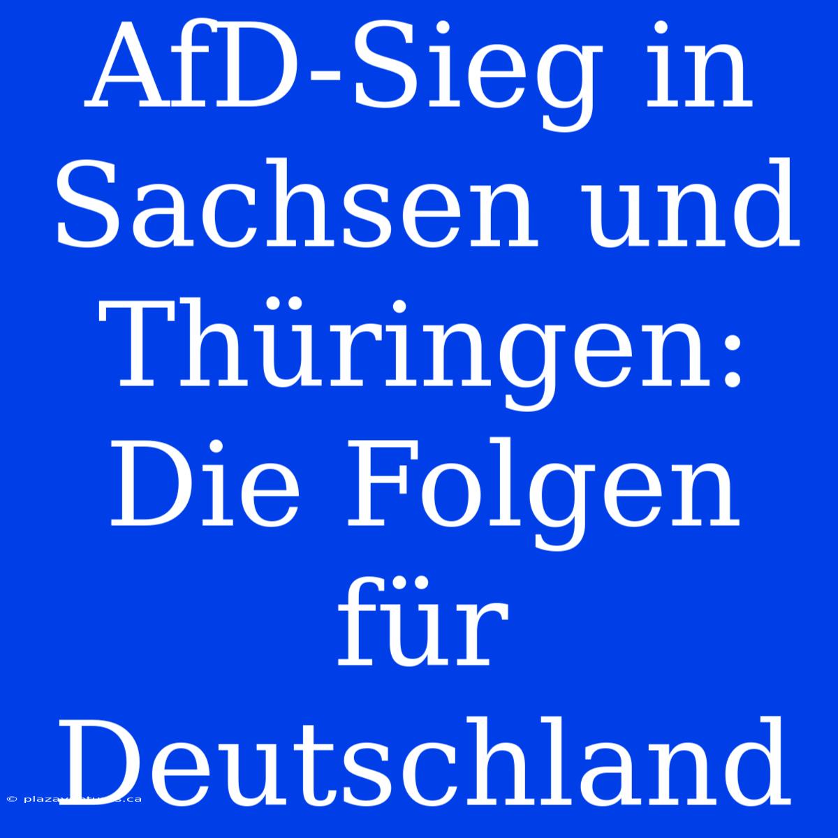 AfD-Sieg In Sachsen Und Thüringen: Die Folgen Für Deutschland