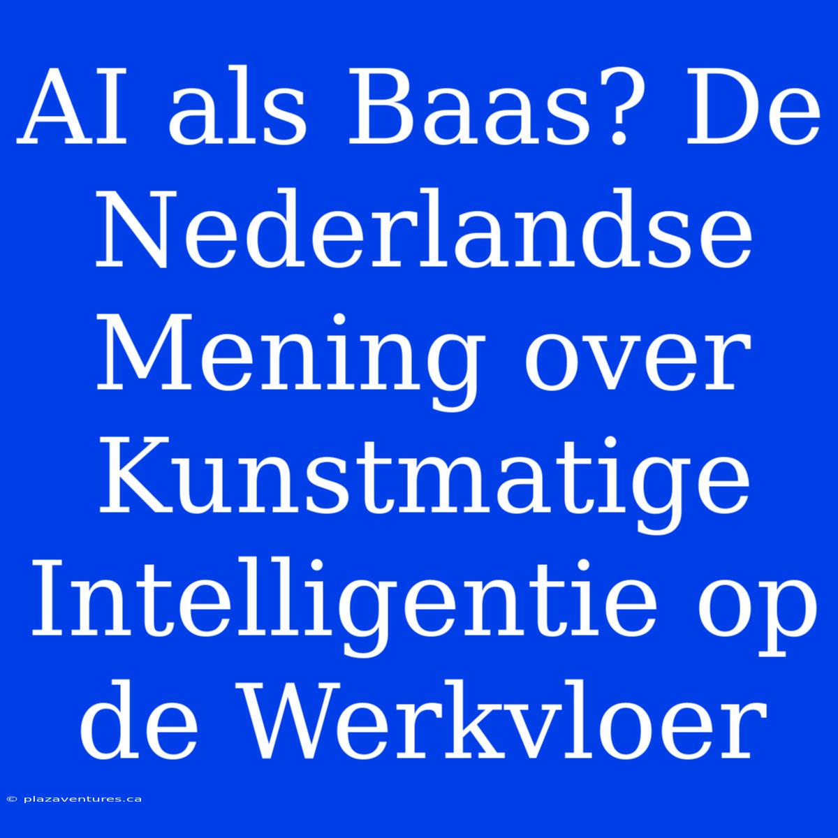 AI Als Baas? De Nederlandse Mening Over Kunstmatige Intelligentie Op De Werkvloer