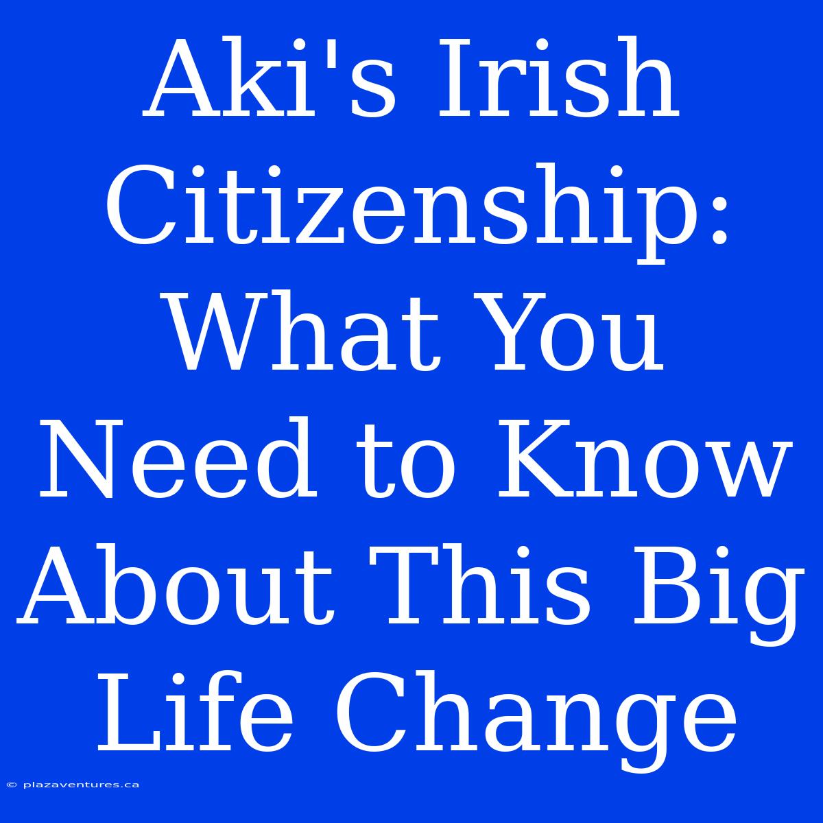 Aki's Irish Citizenship: What You Need To Know About This Big Life Change