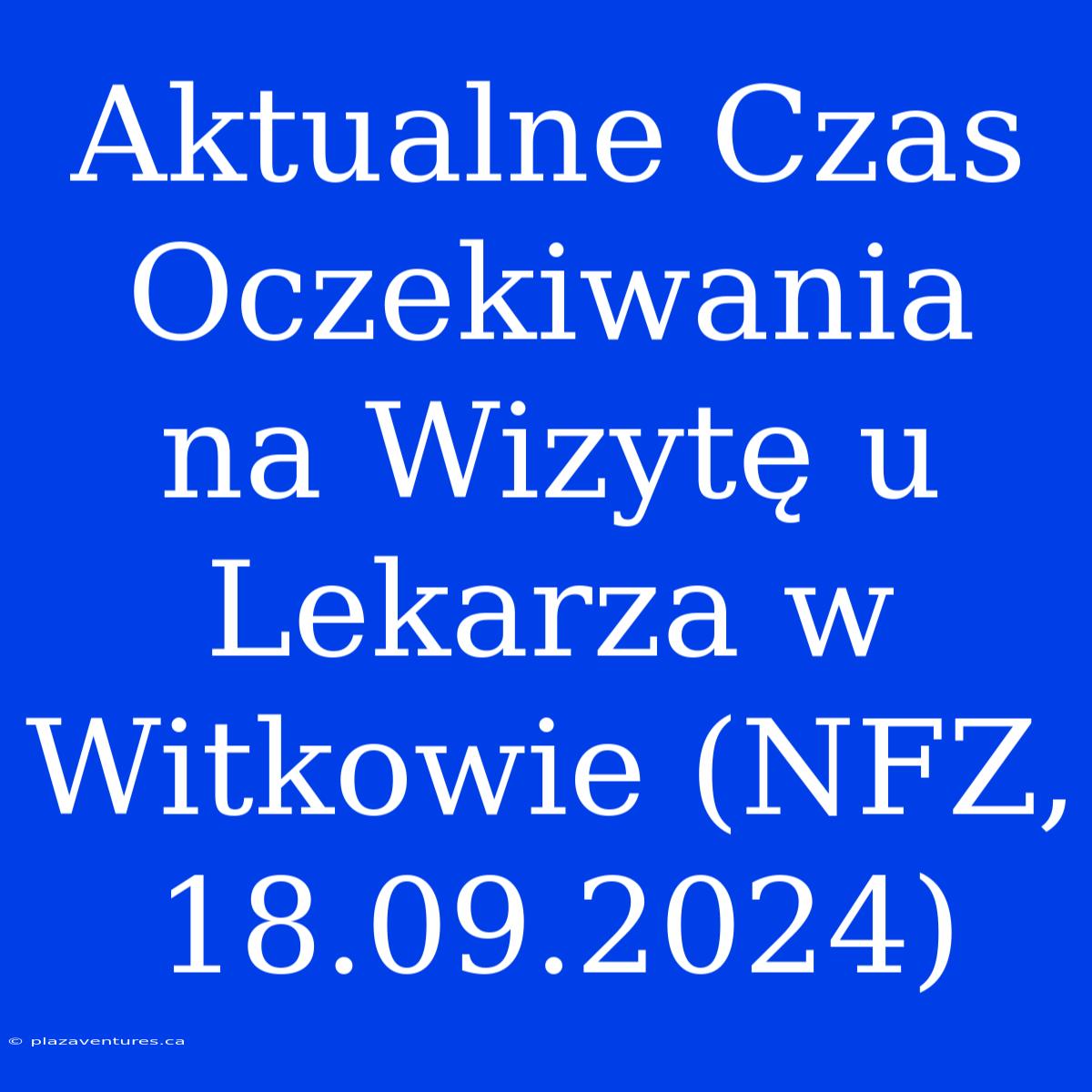 Aktualne Czas Oczekiwania Na Wizytę U Lekarza W Witkowie (NFZ, 18.09.2024)