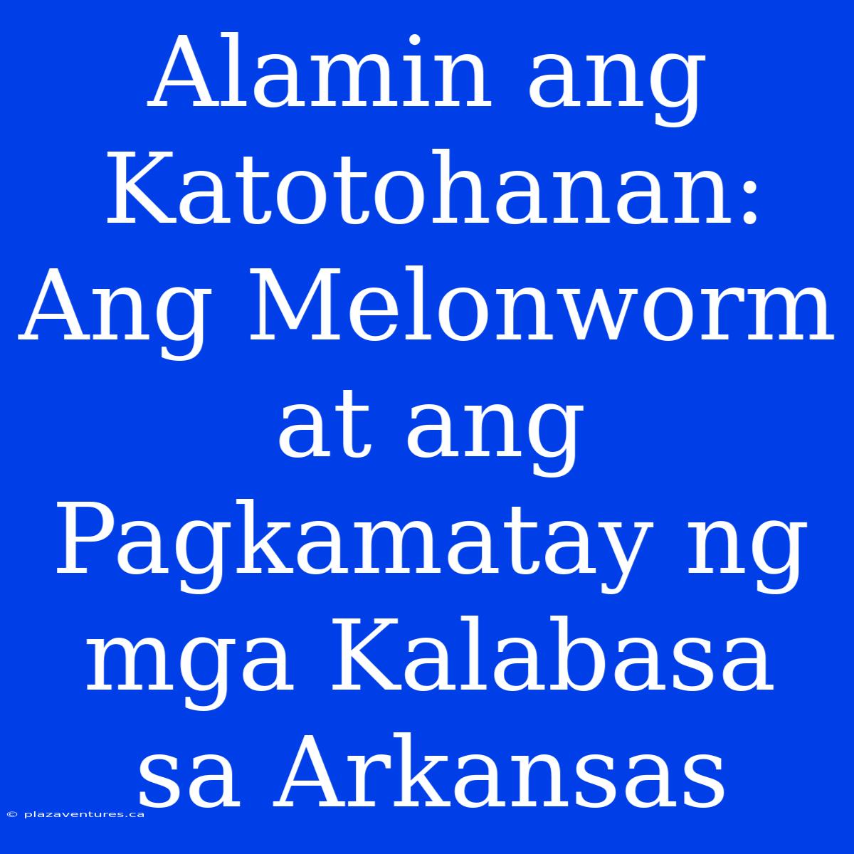 Alamin Ang Katotohanan: Ang Melonworm At Ang Pagkamatay Ng Mga Kalabasa Sa Arkansas