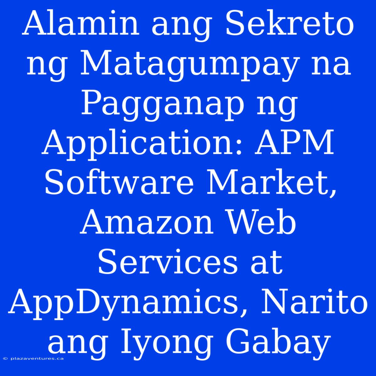 Alamin Ang Sekreto Ng Matagumpay Na Pagganap Ng Application: APM Software Market, Amazon Web Services At AppDynamics, Narito Ang Iyong Gabay