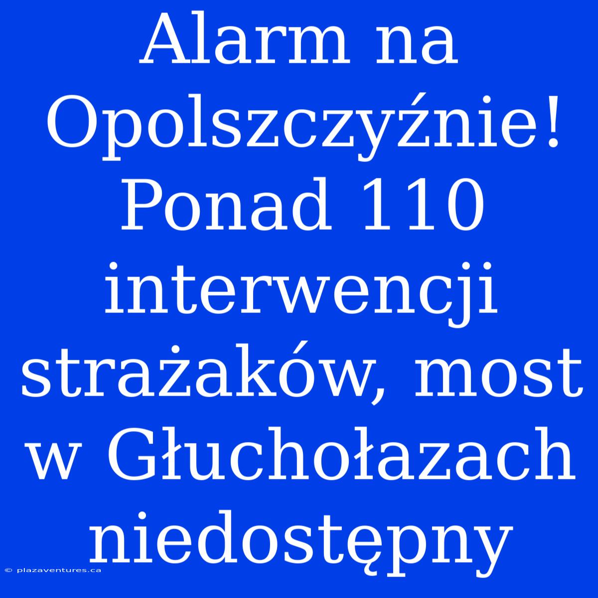 Alarm Na Opolszczyźnie! Ponad 110 Interwencji Strażaków, Most W Głuchołazach Niedostępny