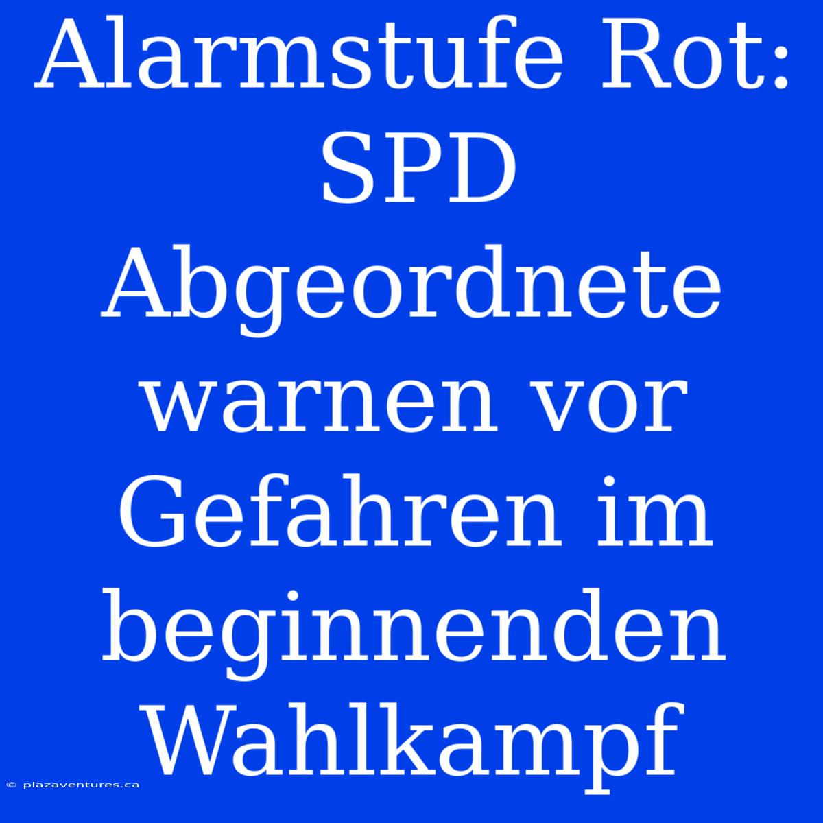 Alarmstufe Rot: SPD Abgeordnete Warnen Vor Gefahren Im Beginnenden Wahlkampf