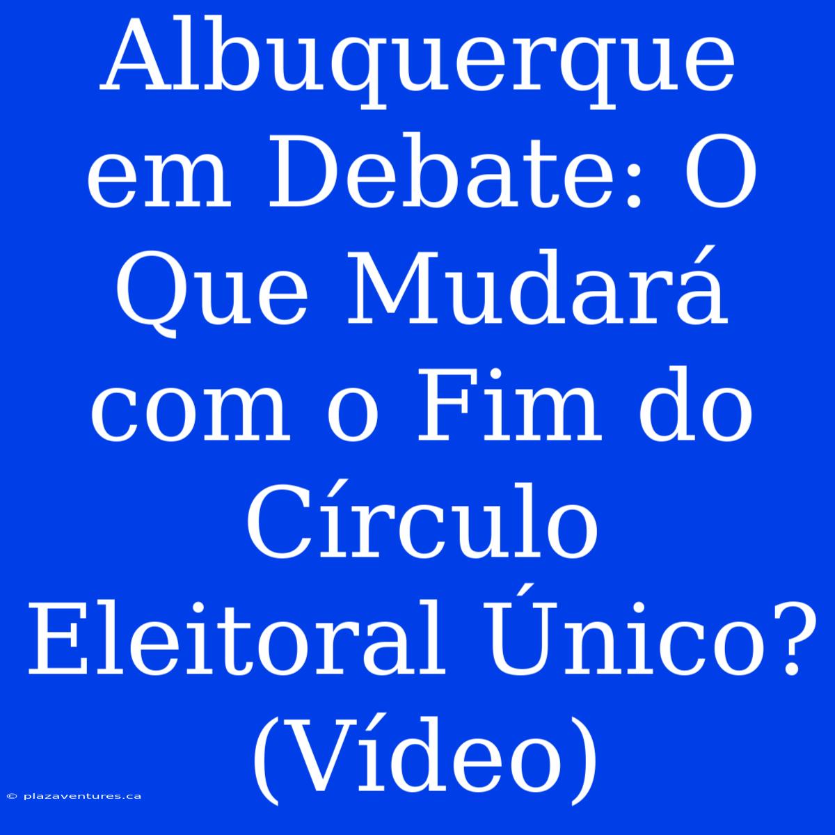 Albuquerque Em Debate: O Que Mudará Com O Fim Do Círculo Eleitoral Único? (Vídeo)