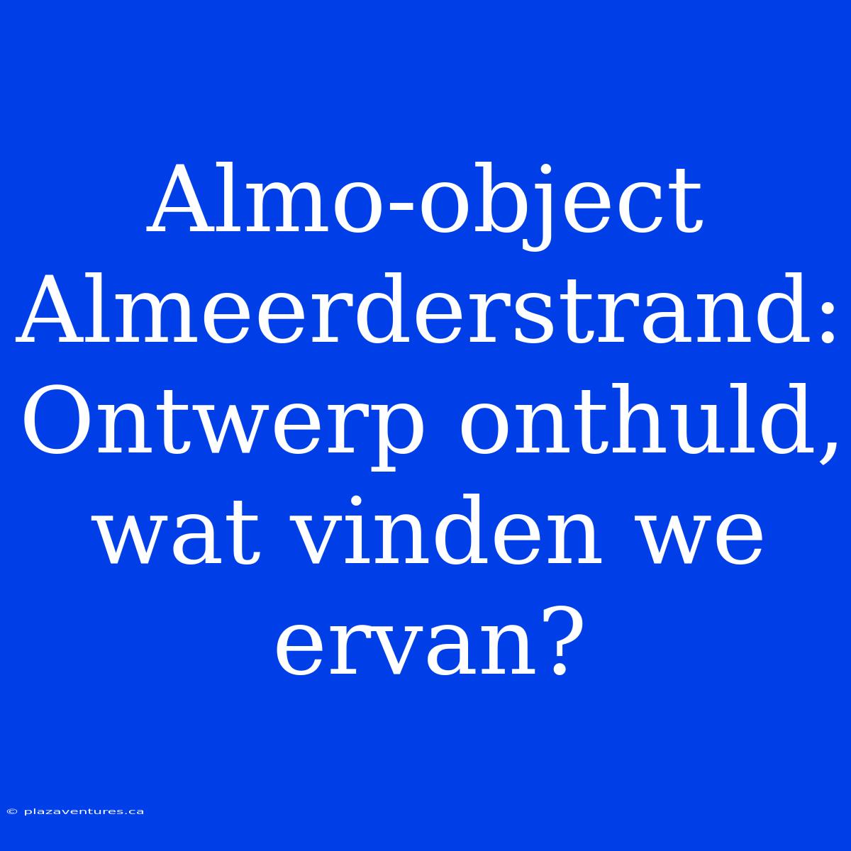 Almo-object Almeerderstrand: Ontwerp Onthuld, Wat Vinden We Ervan?