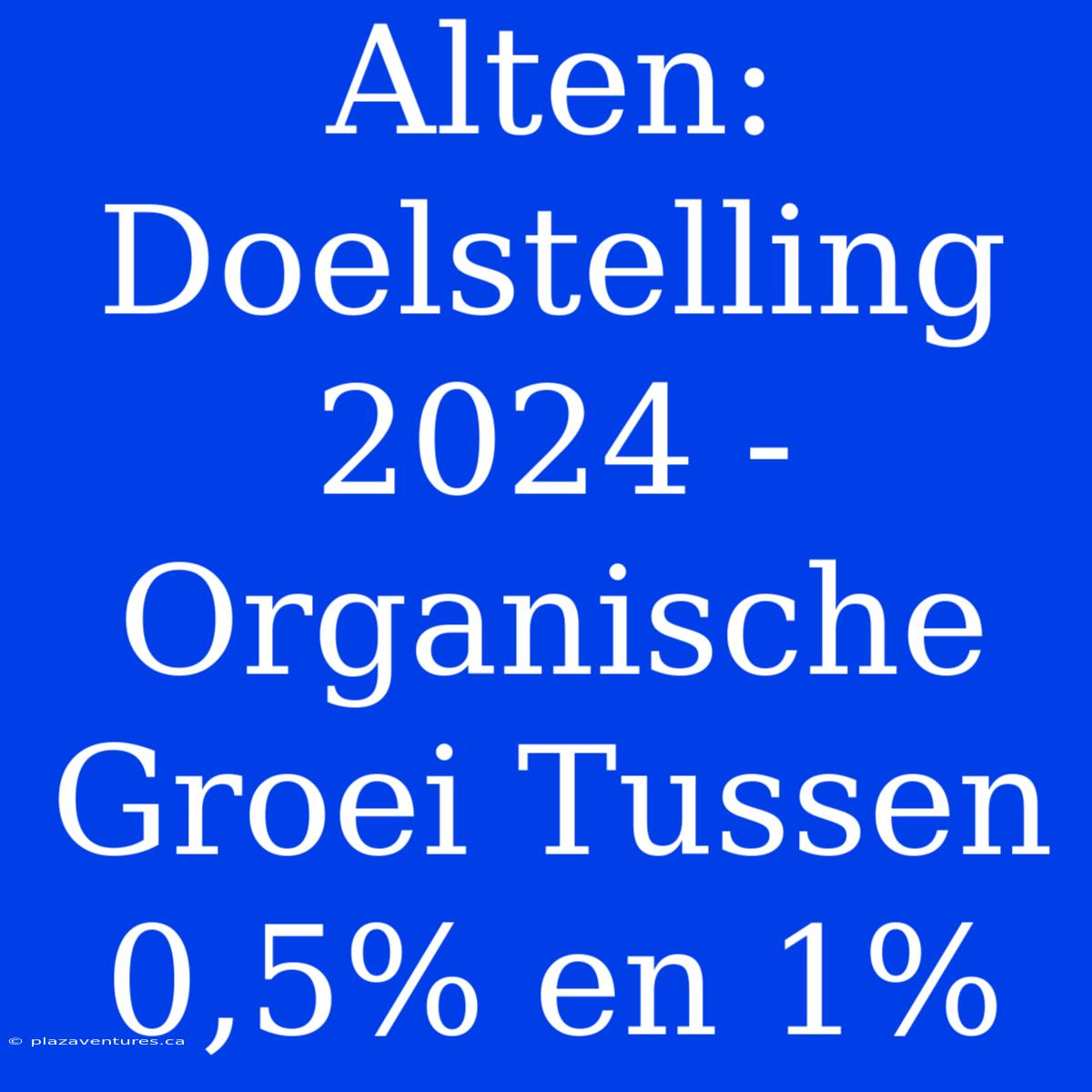 Alten: Doelstelling 2024 - Organische Groei Tussen 0,5% En 1%