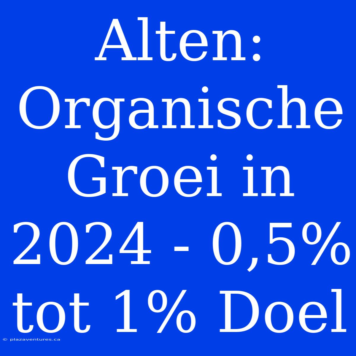 Alten:  Organische Groei In 2024 - 0,5% Tot 1% Doel