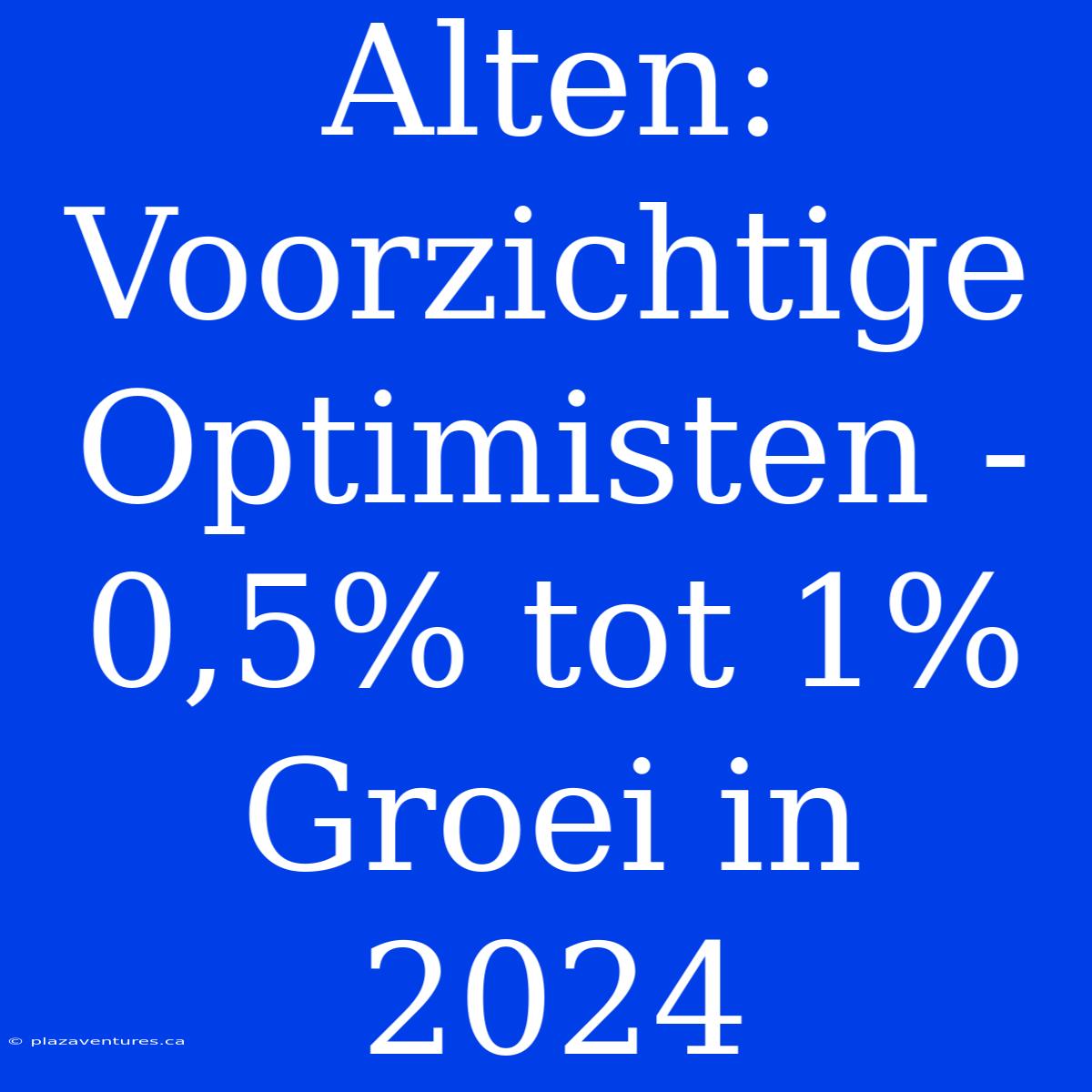 Alten:  Voorzichtige Optimisten - 0,5% Tot 1% Groei In 2024