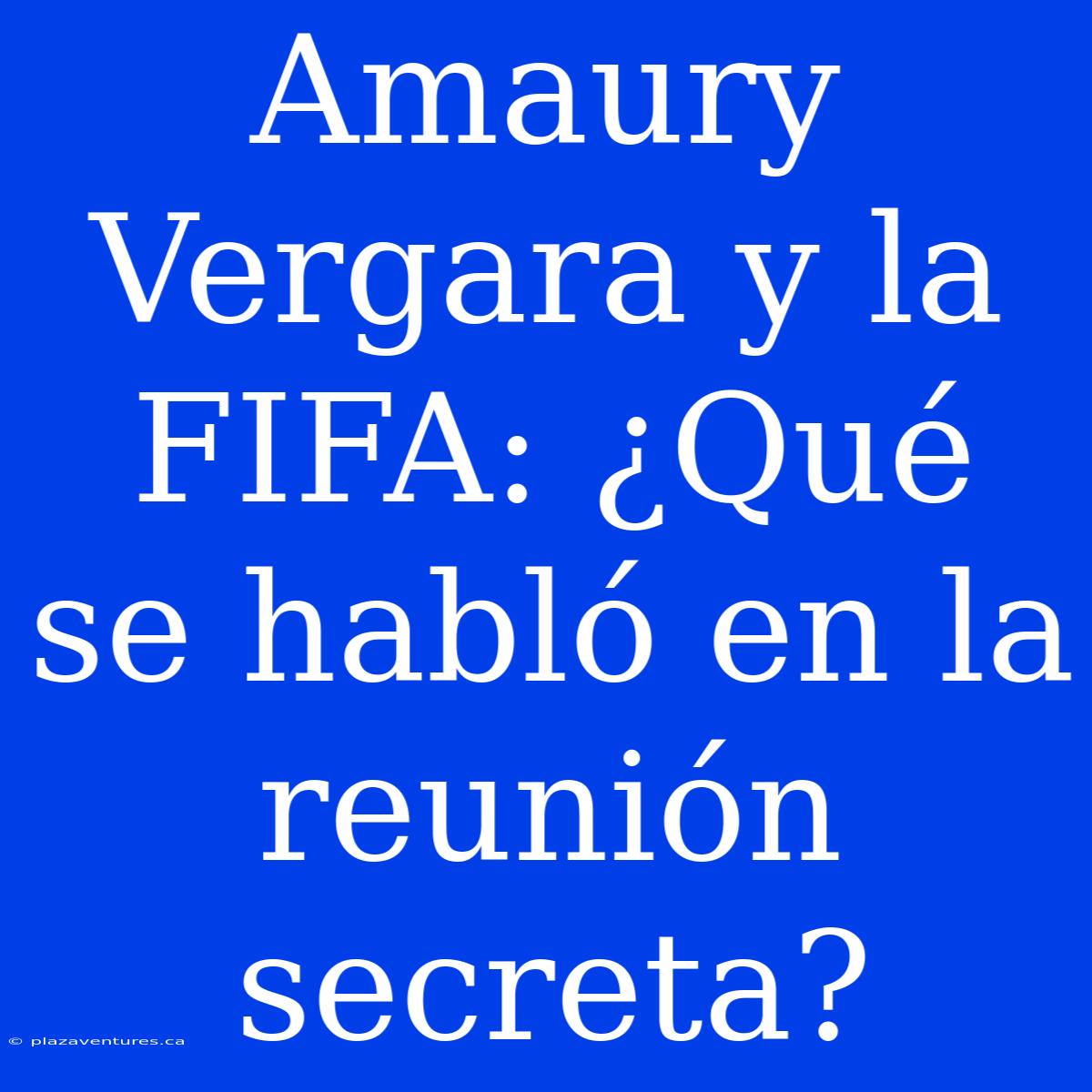 Amaury Vergara Y La FIFA: ¿Qué Se Habló En La Reunión Secreta?