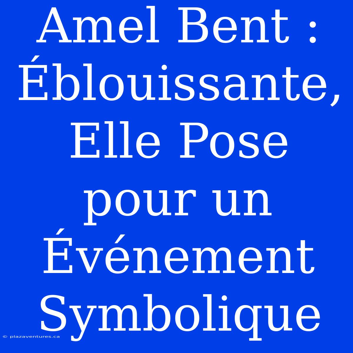 Amel Bent : Éblouissante, Elle Pose Pour Un Événement Symbolique