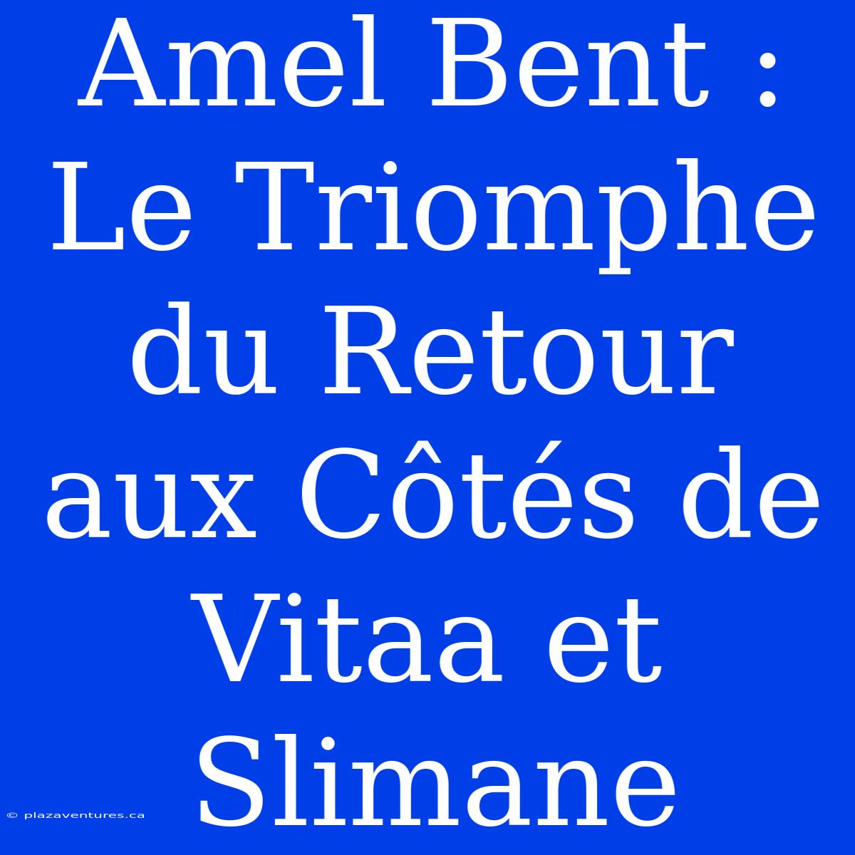 Amel Bent : Le Triomphe Du Retour Aux Côtés De Vitaa Et Slimane