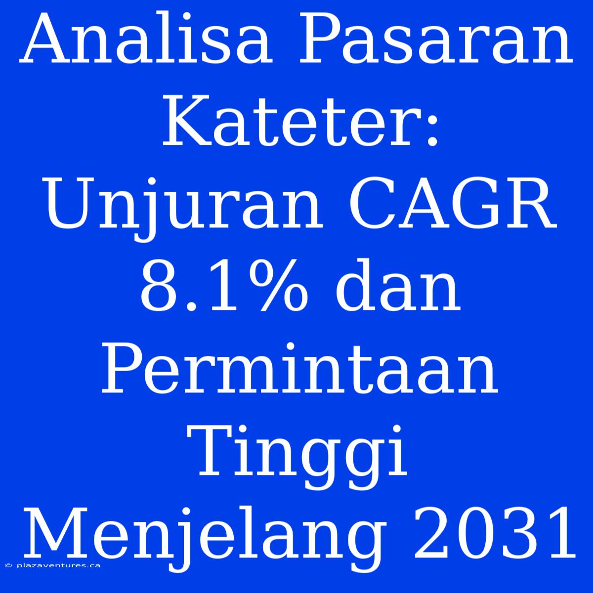 Analisa Pasaran Kateter:  Unjuran CAGR 8.1% Dan Permintaan Tinggi Menjelang 2031