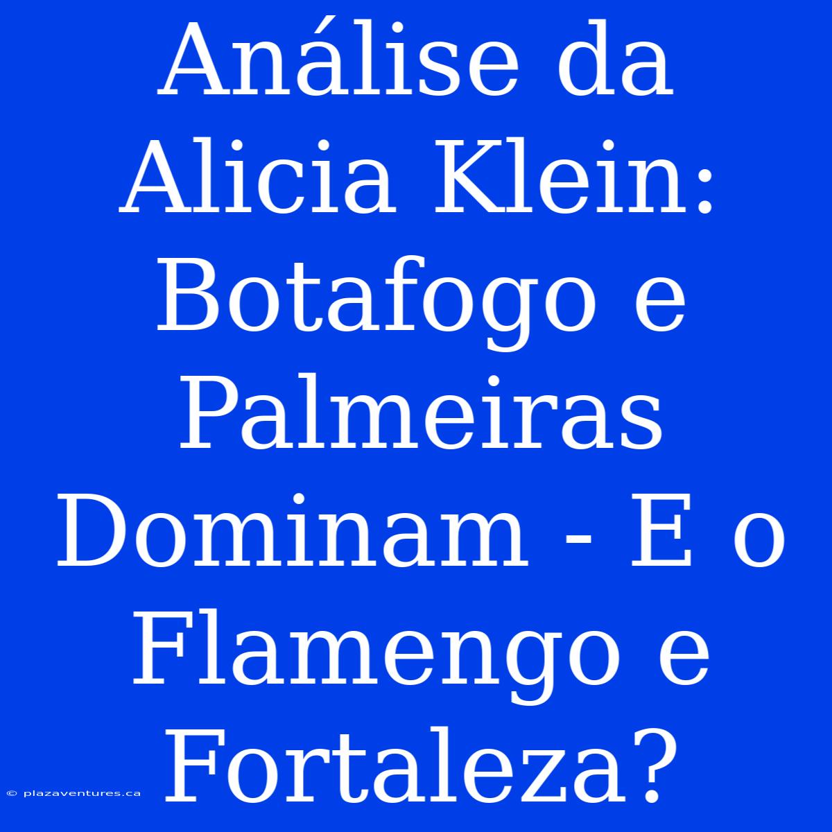 Análise Da Alicia Klein: Botafogo E Palmeiras Dominam - E O Flamengo E Fortaleza?