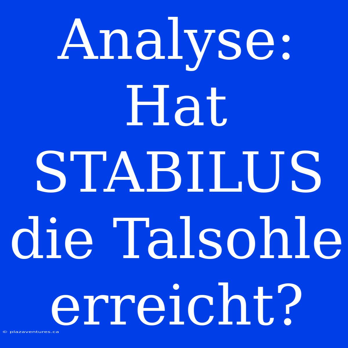 Analyse: Hat STABILUS Die Talsohle Erreicht?