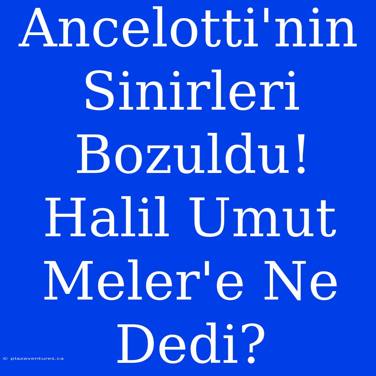 Ancelotti'nin Sinirleri Bozuldu! Halil Umut Meler'e Ne Dedi?