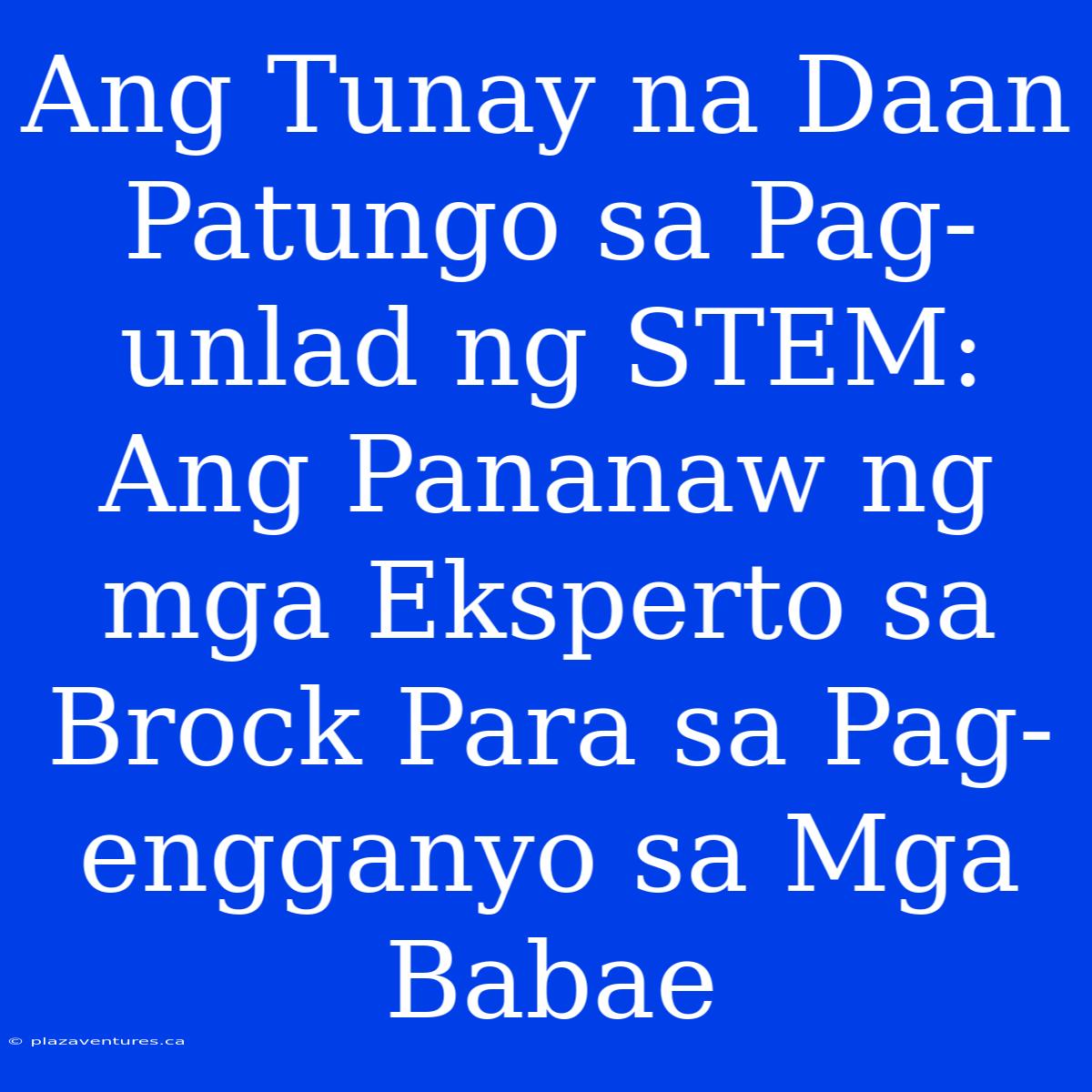 Ang Tunay Na Daan Patungo Sa Pag-unlad Ng STEM: Ang Pananaw Ng Mga Eksperto Sa Brock Para Sa Pag-engganyo Sa Mga Babae