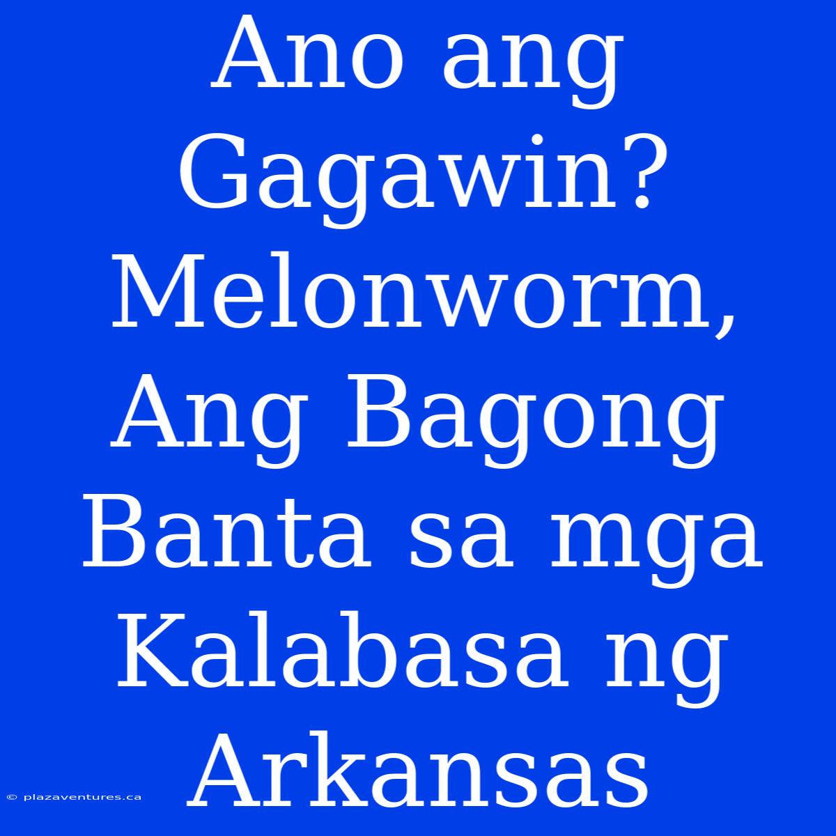 Ano Ang Gagawin? Melonworm, Ang Bagong Banta Sa Mga Kalabasa Ng Arkansas