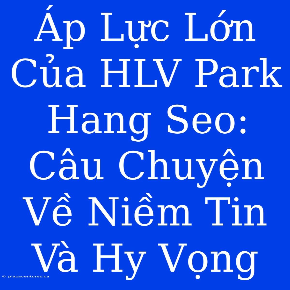 Áp Lực Lớn Của HLV Park Hang Seo: Câu Chuyện Về Niềm Tin Và Hy Vọng