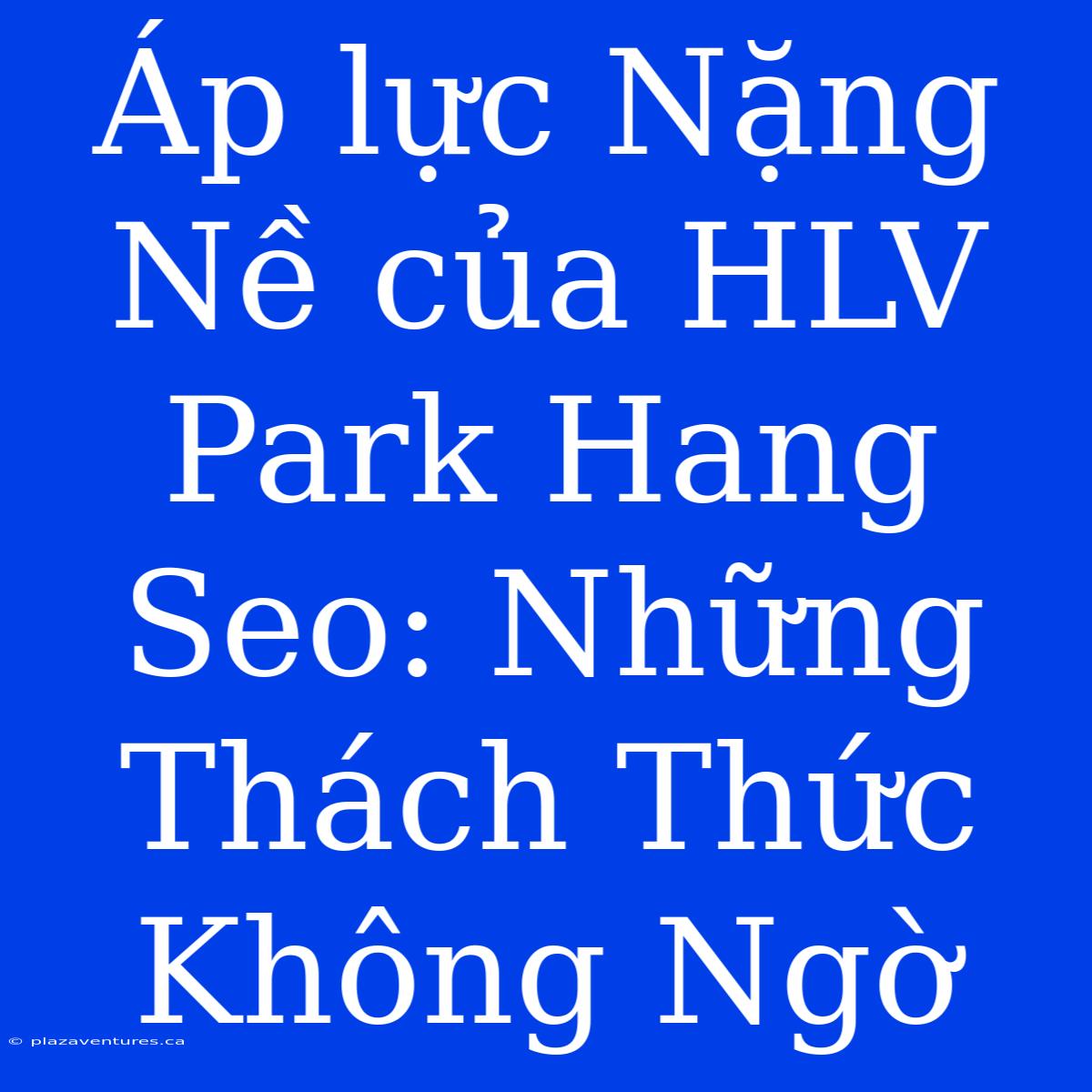 Áp Lực Nặng Nề Của HLV Park Hang Seo: Những Thách Thức Không Ngờ