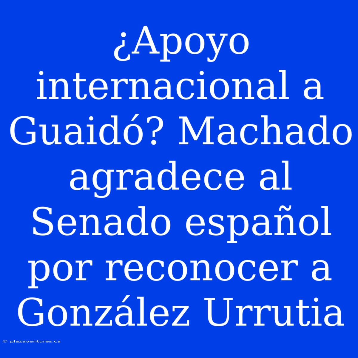 ¿Apoyo Internacional A Guaidó? Machado Agradece Al Senado Español Por Reconocer A González Urrutia