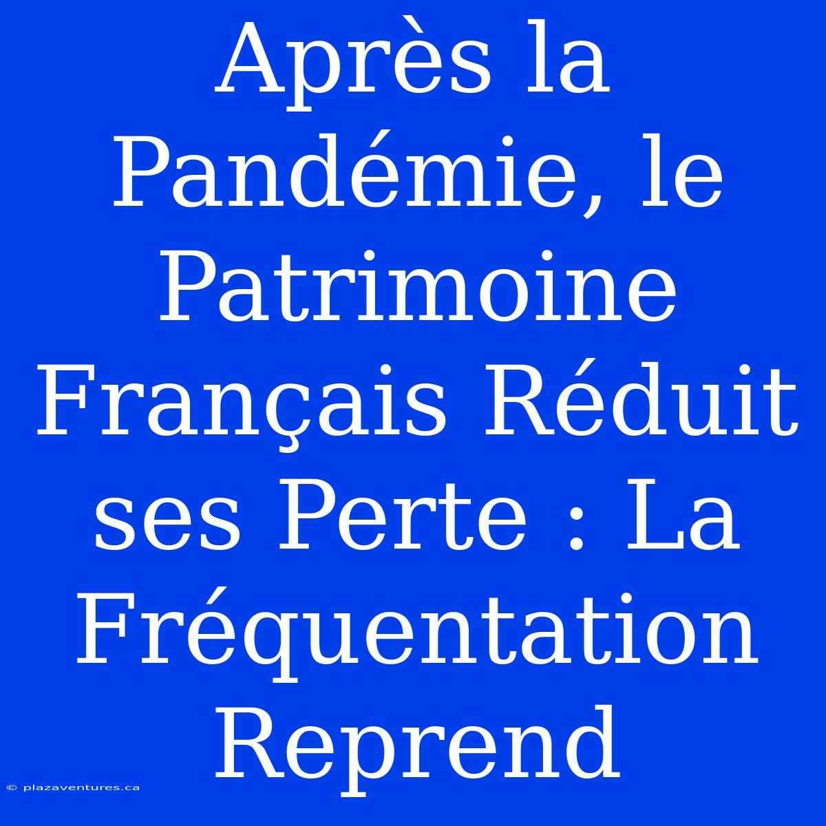 Après La Pandémie, Le Patrimoine Français Réduit Ses Perte : La Fréquentation Reprend