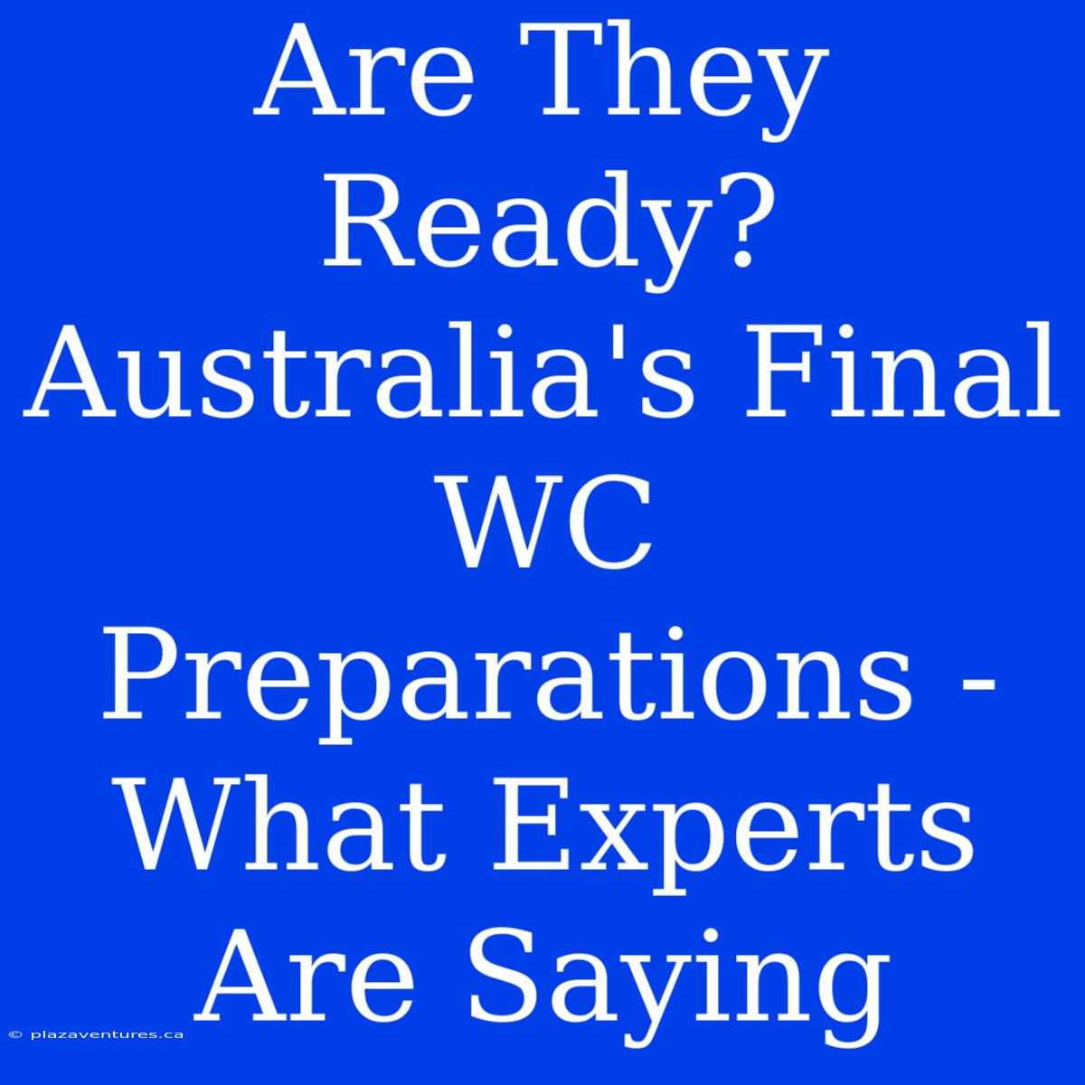 Are They Ready? Australia's Final WC Preparations - What Experts Are Saying