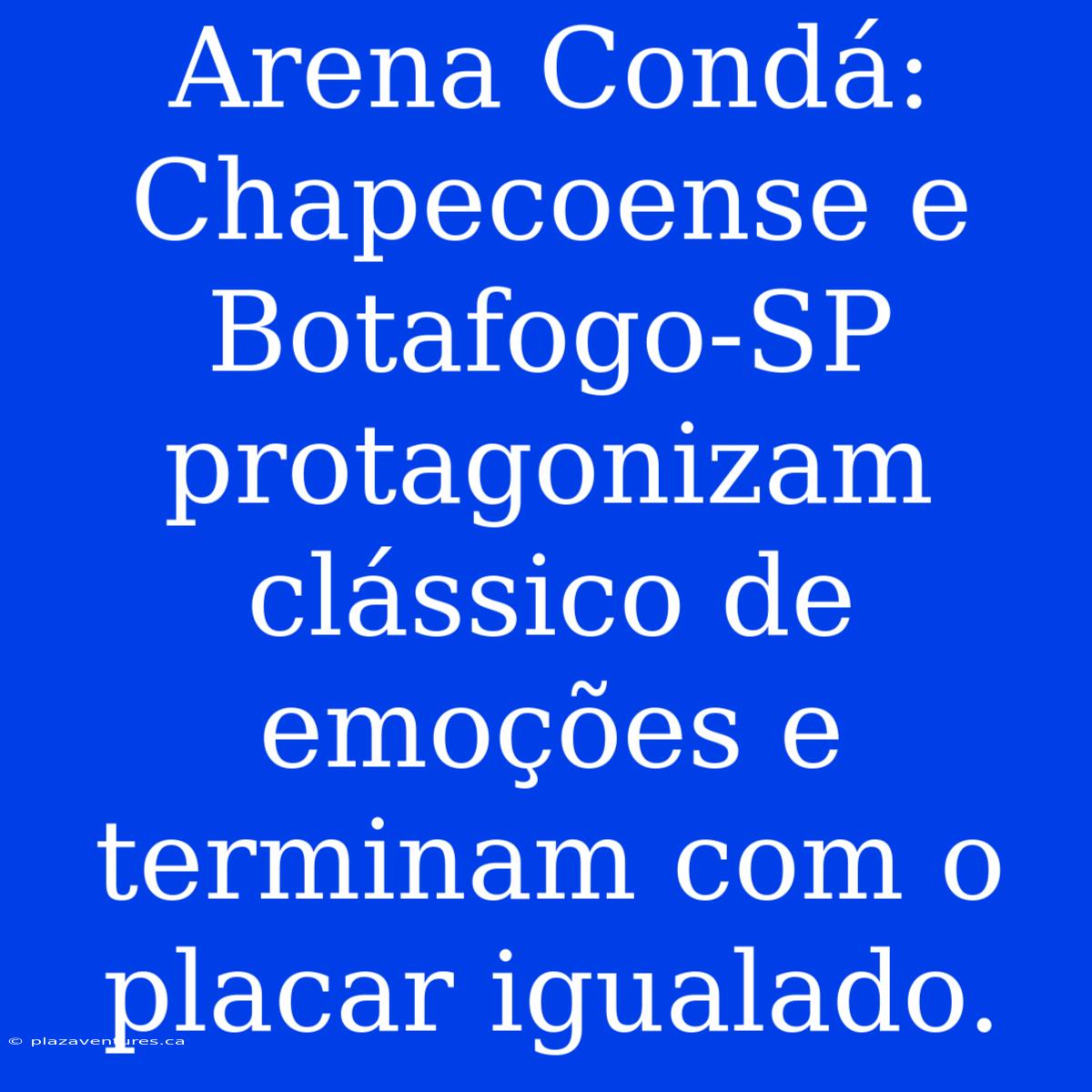 Arena Condá:  Chapecoense E Botafogo-SP Protagonizam Clássico De Emoções E Terminam Com O Placar Igualado.