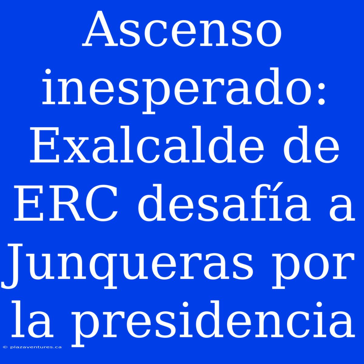 Ascenso Inesperado: Exalcalde De ERC Desafía A Junqueras Por La Presidencia