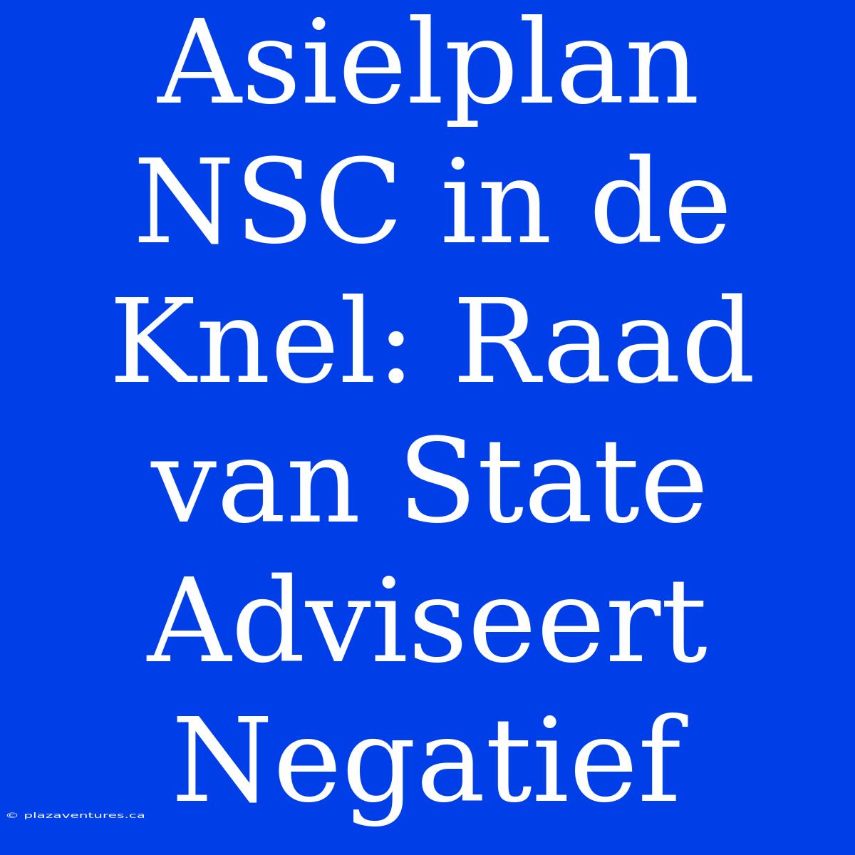 Asielplan NSC In De Knel: Raad Van State Adviseert Negatief