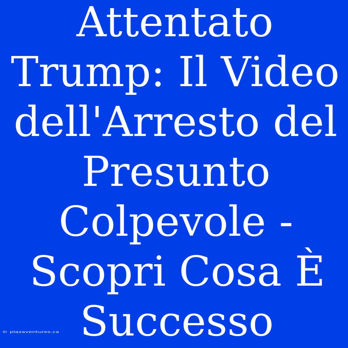 Attentato Trump: Il Video Dell'Arresto Del Presunto Colpevole - Scopri Cosa È Successo