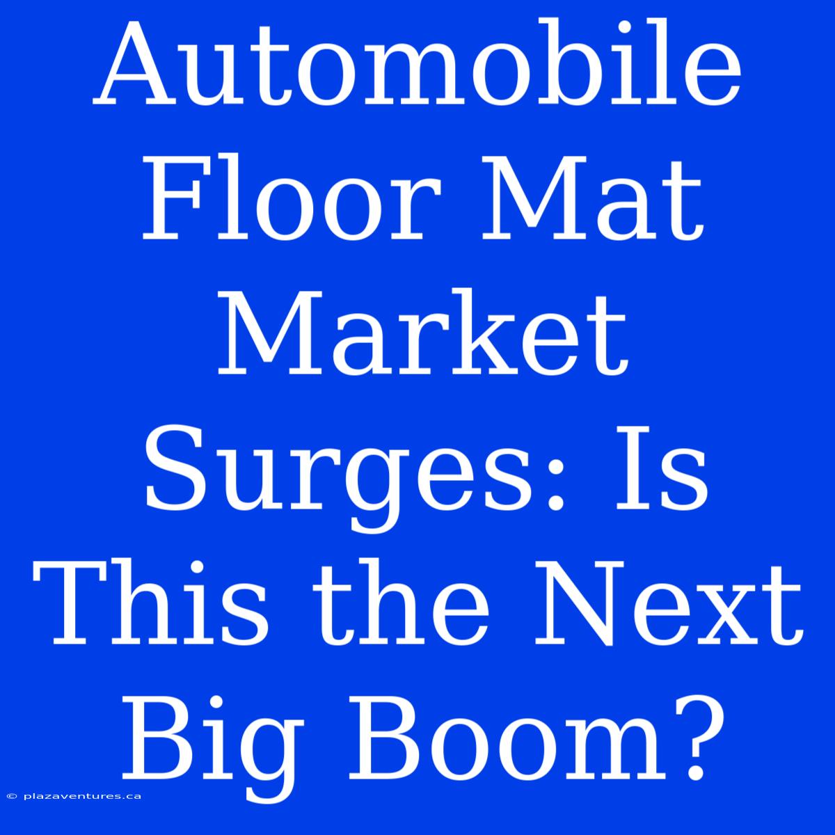 Automobile Floor Mat Market Surges: Is This The Next Big Boom?