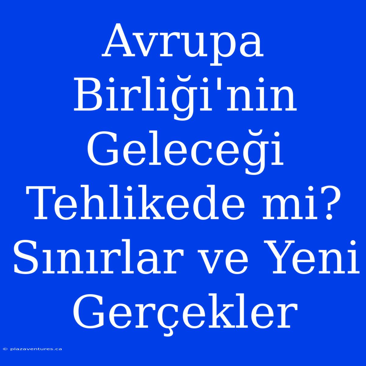 Avrupa Birliği'nin Geleceği Tehlikede Mi? Sınırlar Ve Yeni Gerçekler