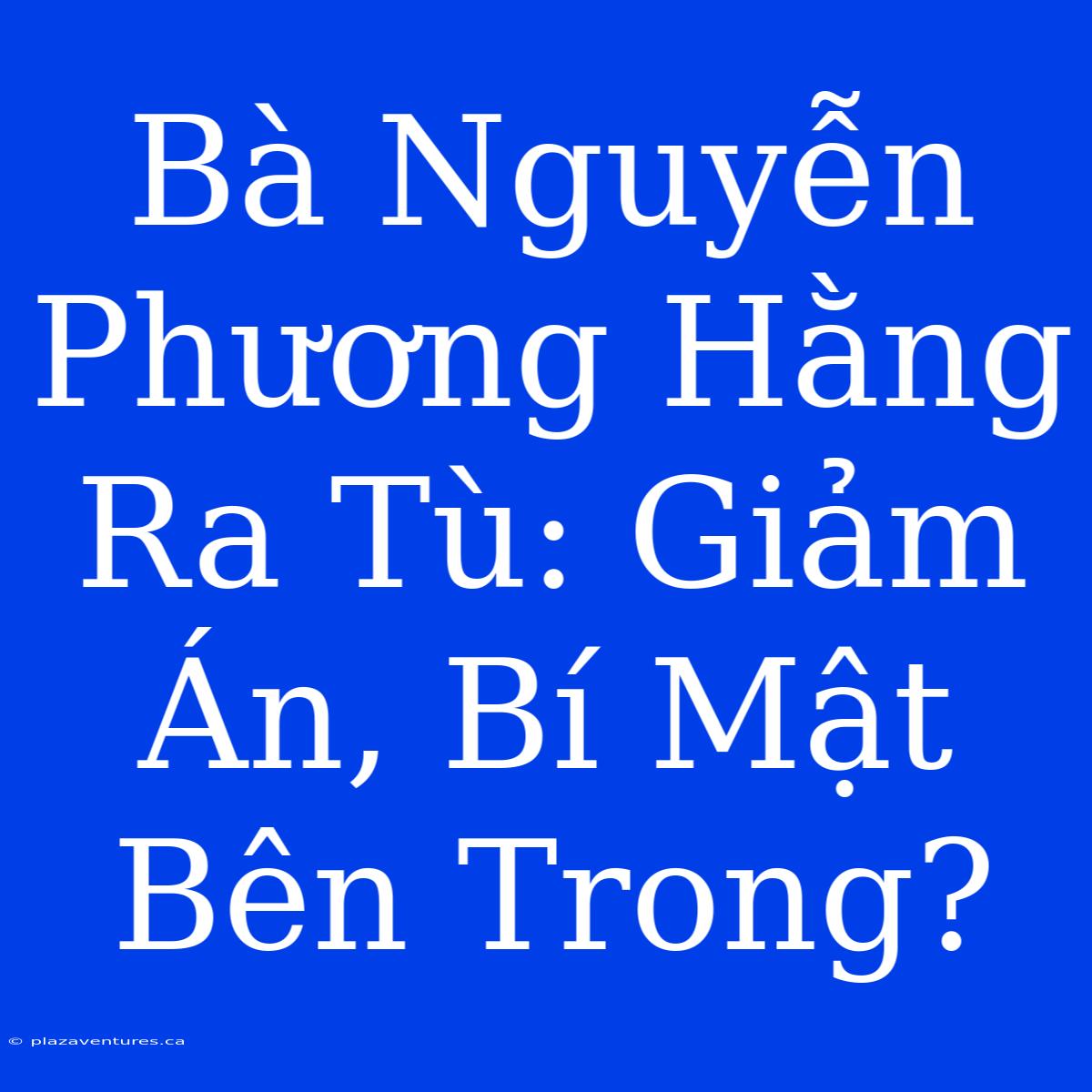 Bà Nguyễn Phương Hằng Ra Tù: Giảm Án, Bí Mật Bên Trong?