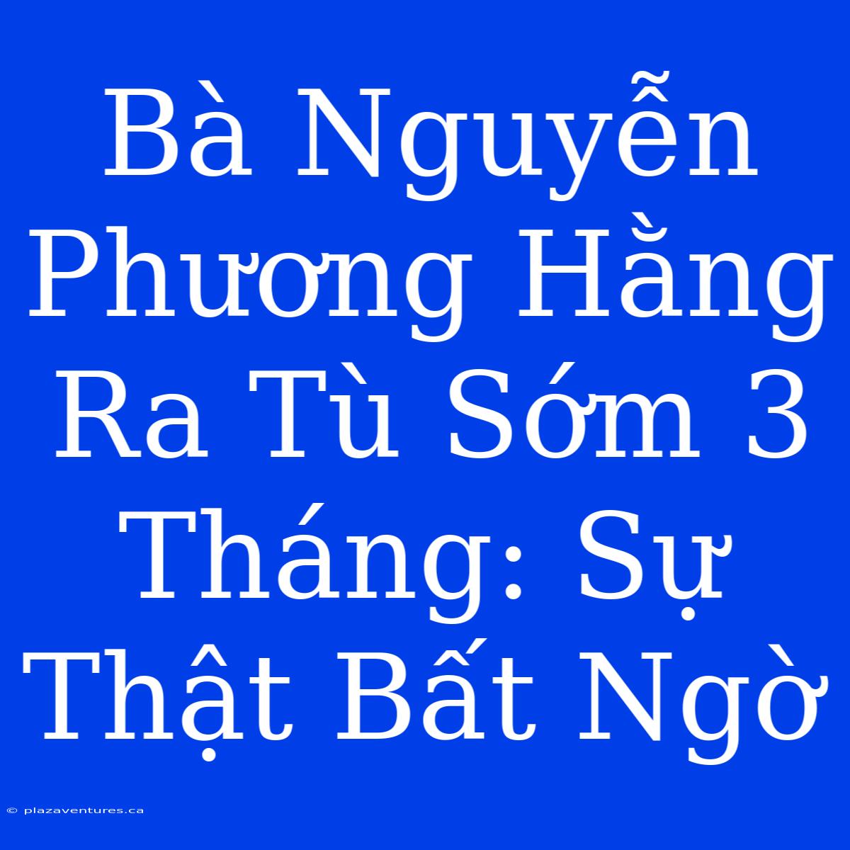 Bà Nguyễn Phương Hằng Ra Tù Sớm 3 Tháng: Sự Thật Bất Ngờ